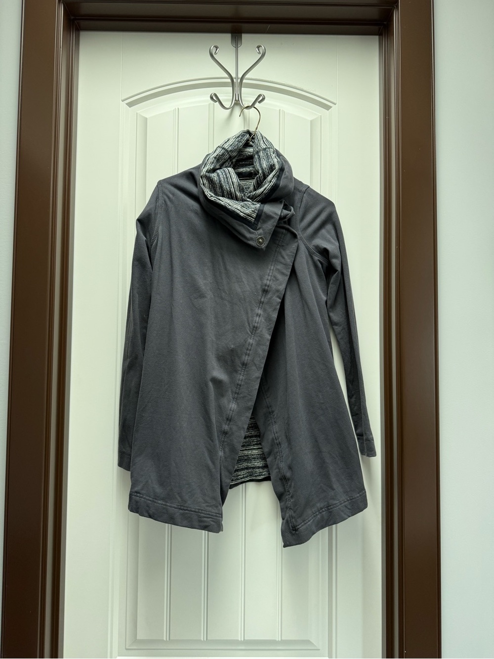 lululemon athletica Charcoal Gray Asymmetrical Open-Front Sweater